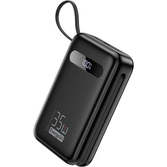 20000mAh Power Bank Fast Charger Built In USB C Lightning Cable for iPhone iPad - Picture 1 of 7